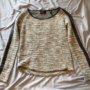 Scotch and soda leather trimmed sweater